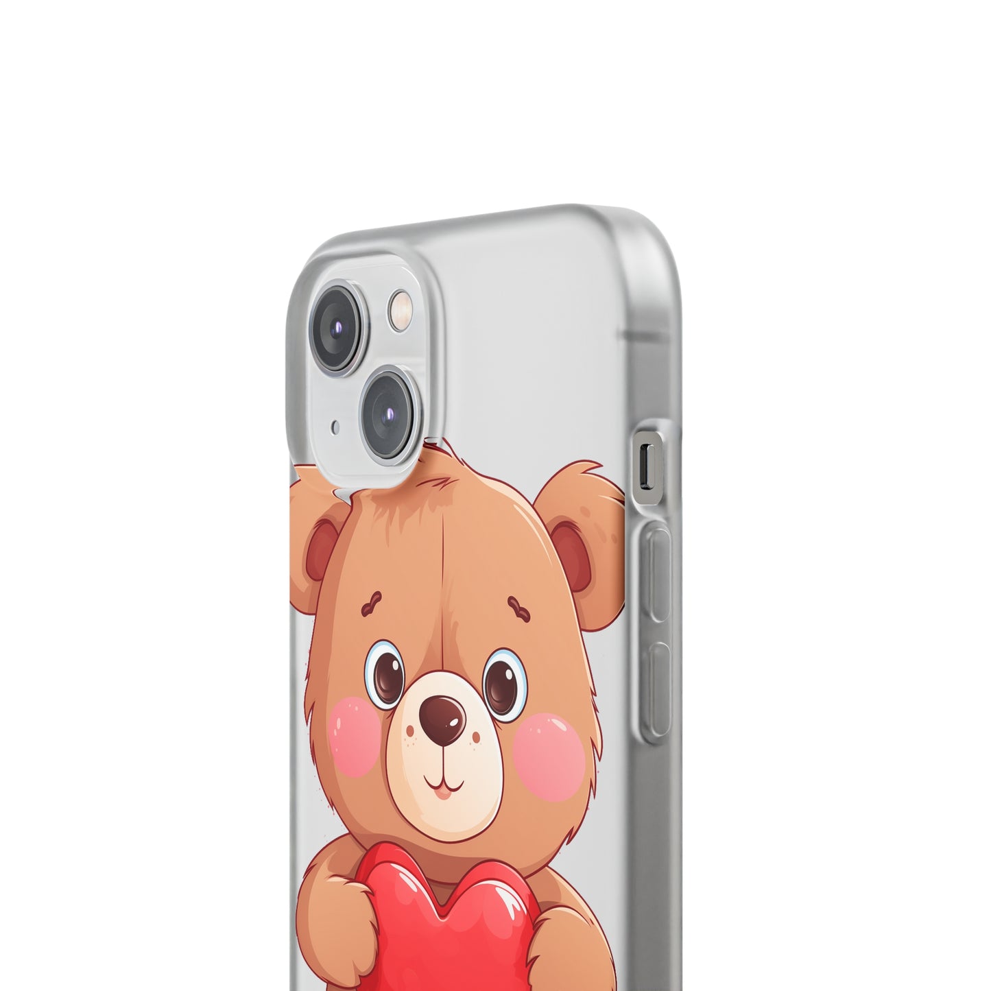 Teddy Bear Heart Phone Case - Flexi & Semi-Transparent - Valentine's Day