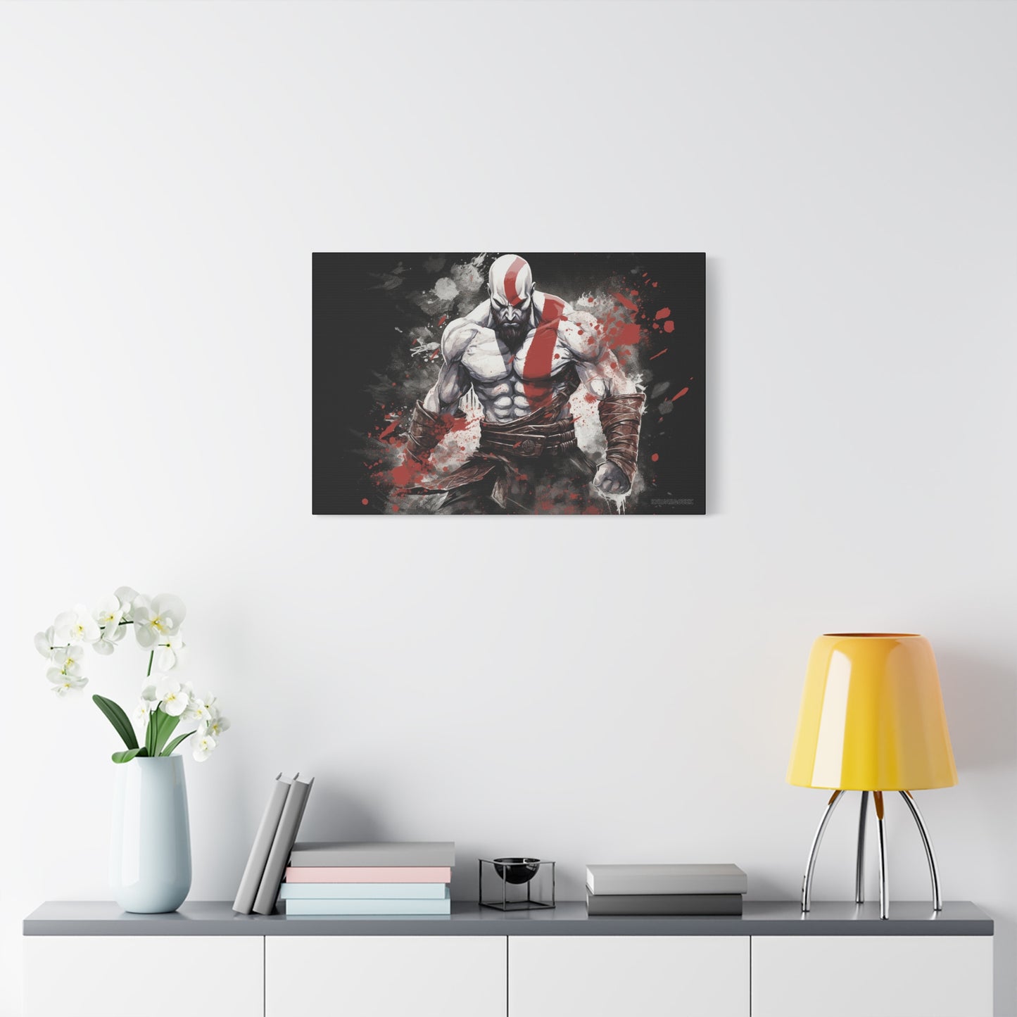 Kratos Canvas - Showcase the Fierce Warrior in Artistic Splendor - God of War