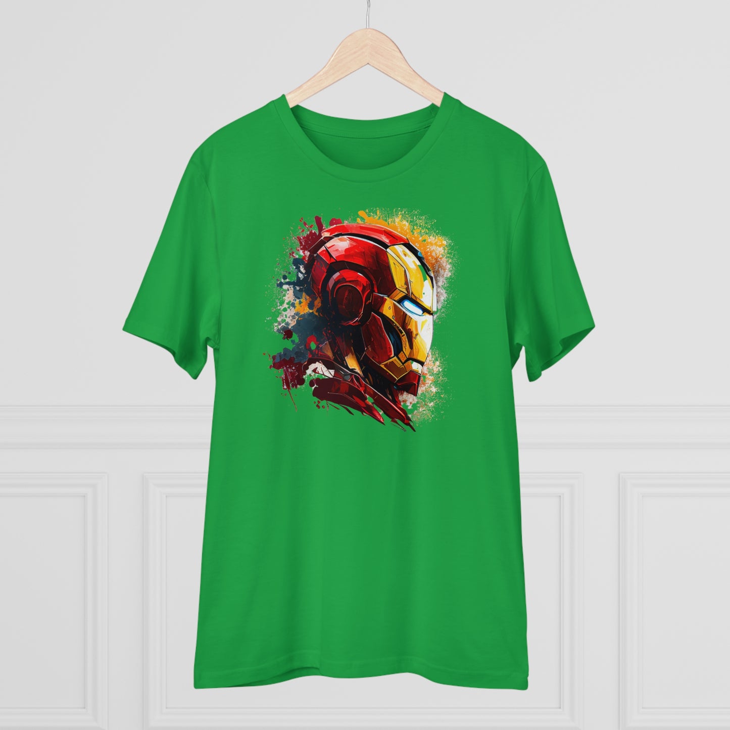 Iron Man in Watercolor Style Eco-Friendly Unisex T-Shirt - Add Some Unique and Sustainable Style to Your Wardrobe