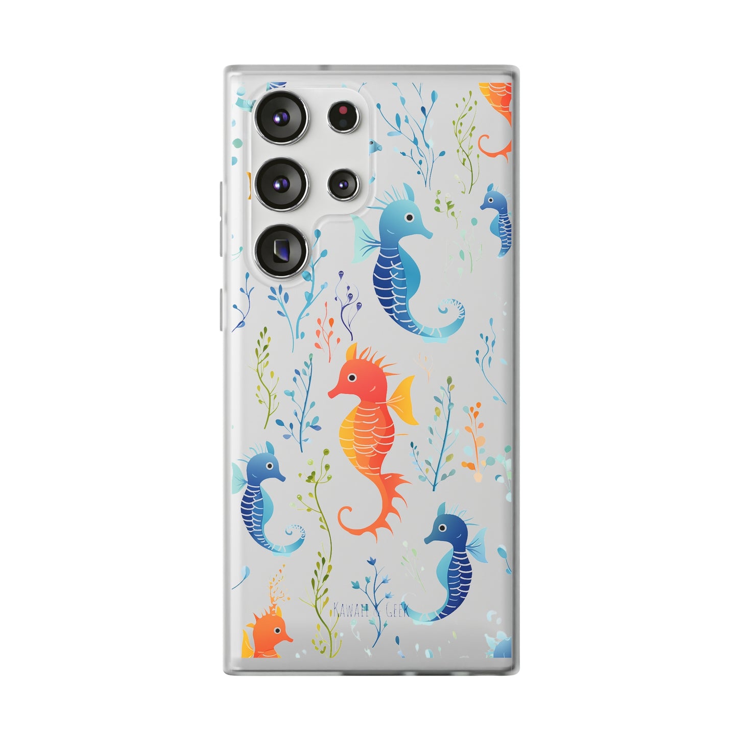 Underwater Seahorse Flexi Transparent phone Case : Dive into Cuteness!