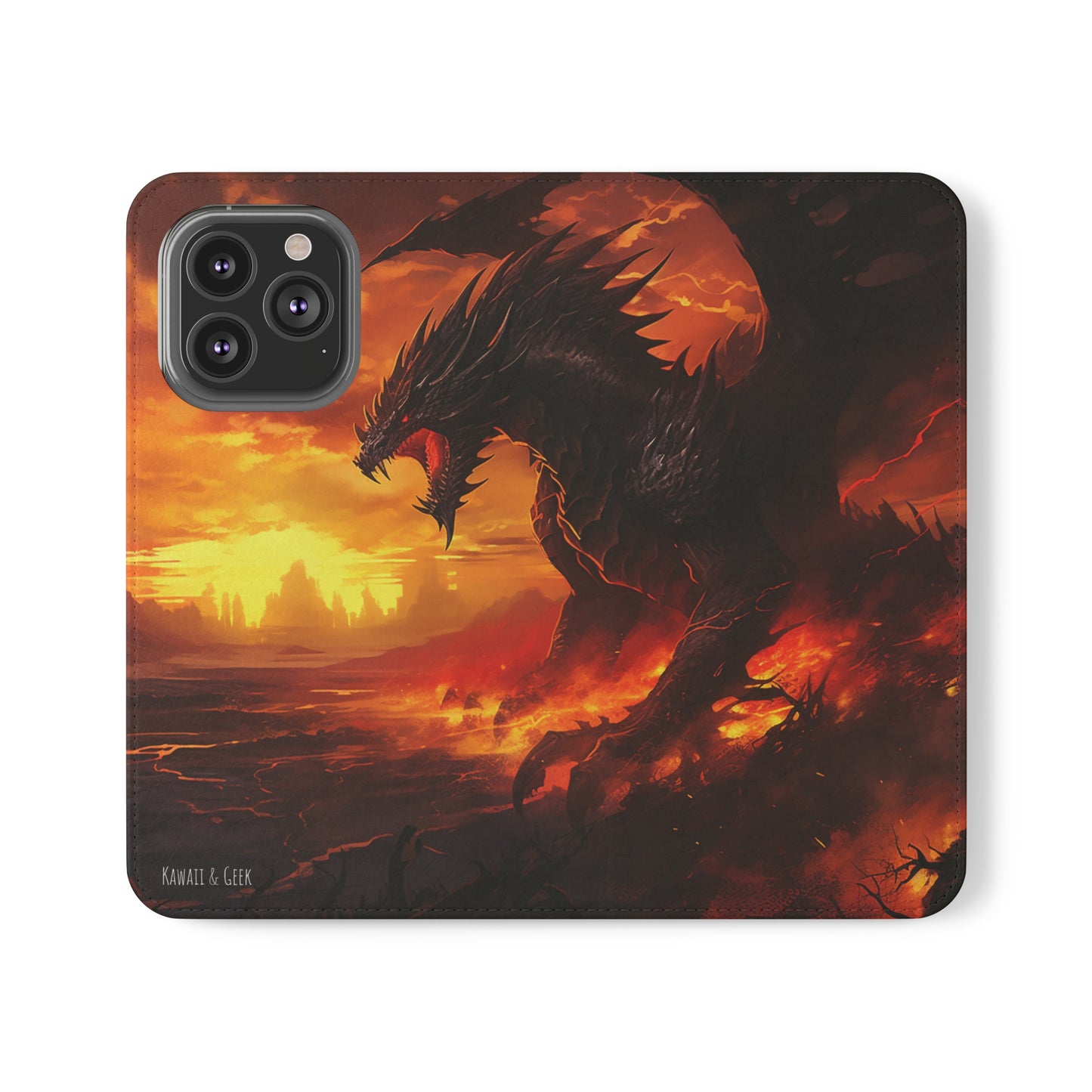 Apocalyptic Red Dragon Flip Phone Case