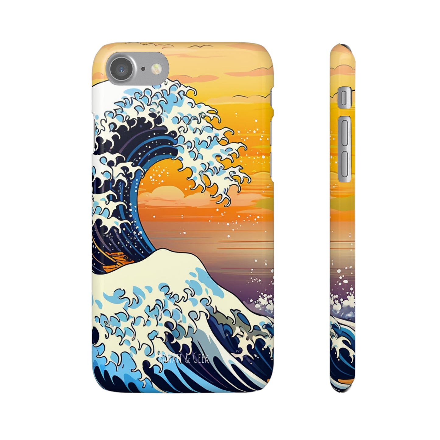 Sunset Big Wave Phone Case - Embrace the Majestic Hokusai Style in Your Hands