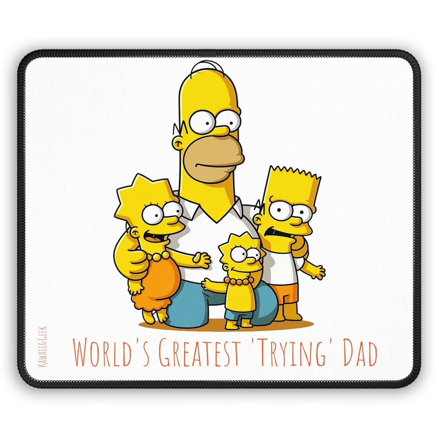 Homer Simpson Mouse Pad: "World's Greatest 'Trying' Dad"