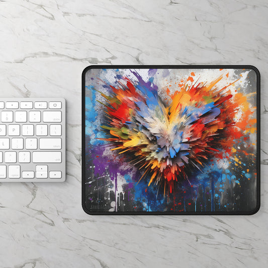 Explosive Colorful Heart Gaming Mouse Pad