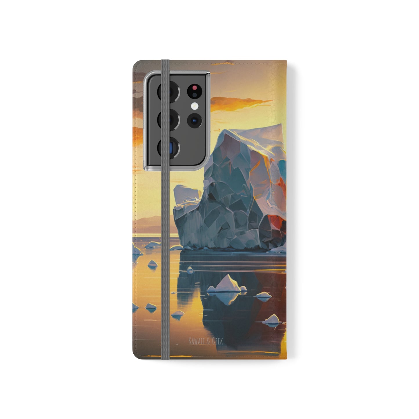 Arctic Landscape and Iceberg at Sunset Flip Phone Case - Capture the Serenity of Nature on Your Device