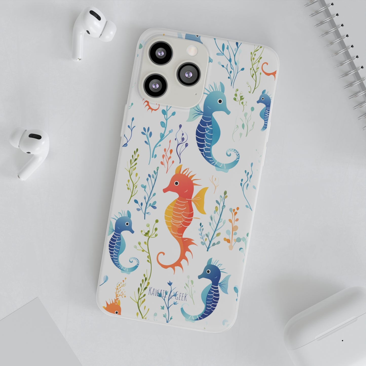 Underwater Seahorse Flexi Transparent phone Case : Dive into Cuteness!