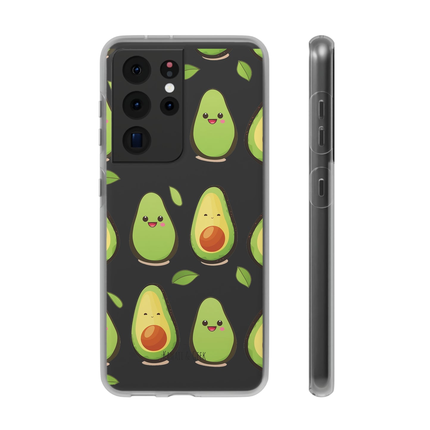 Cute Avocado Transparent Flexi Case: Perfect Blend of Style & Function