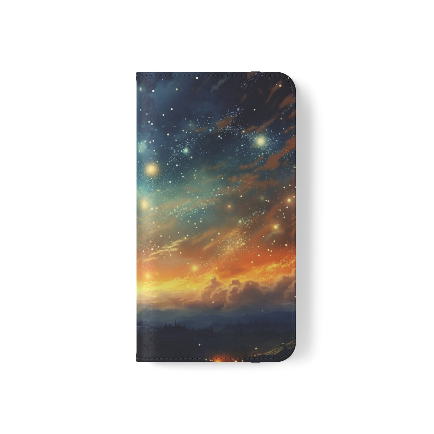 Wonderful Starry Night Flip Phone Case - Embrace the Beauty of the Night Sky