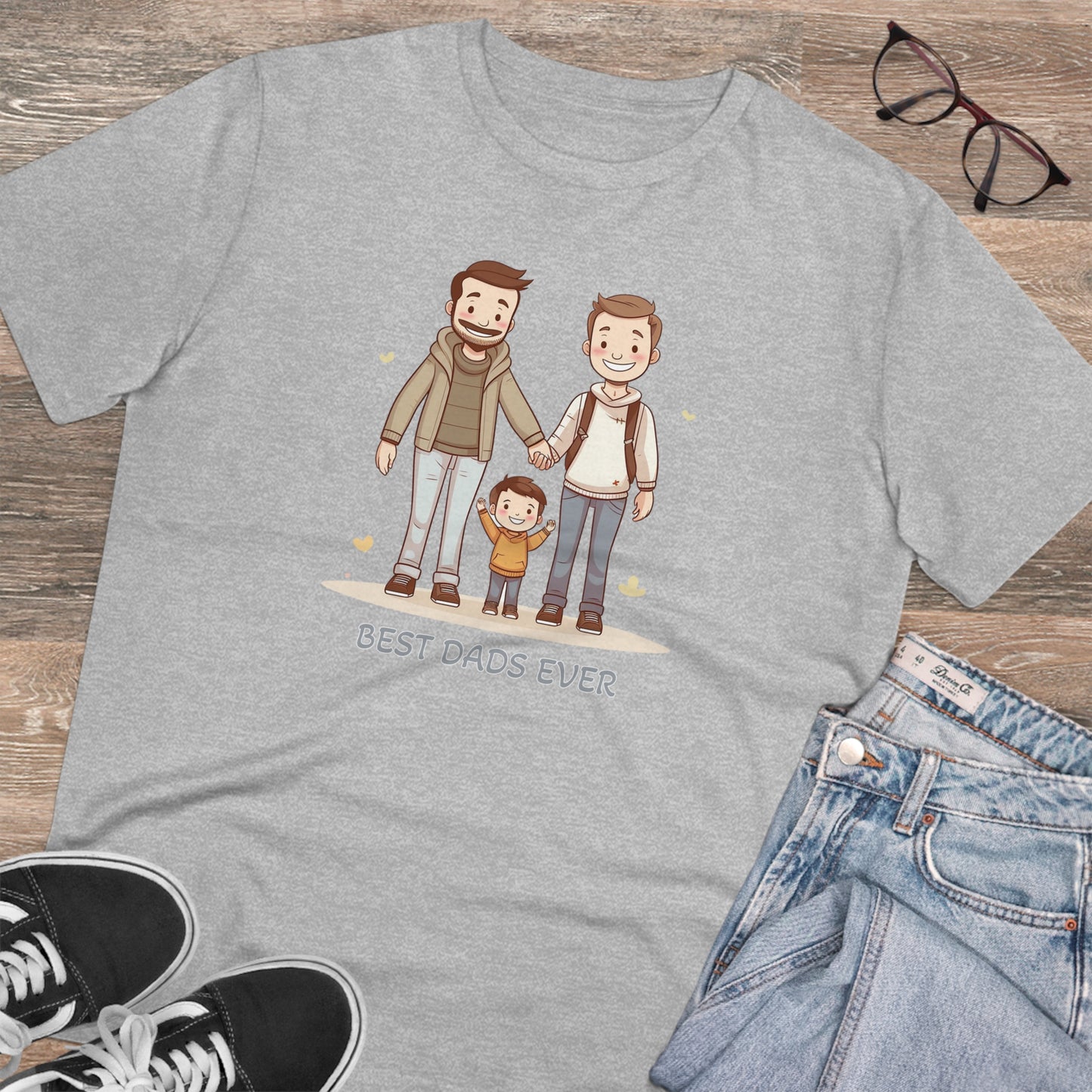 Best Dads Ever LGBT Father's Day T-Shirt - Celebrate Love, Family, and Sustainability