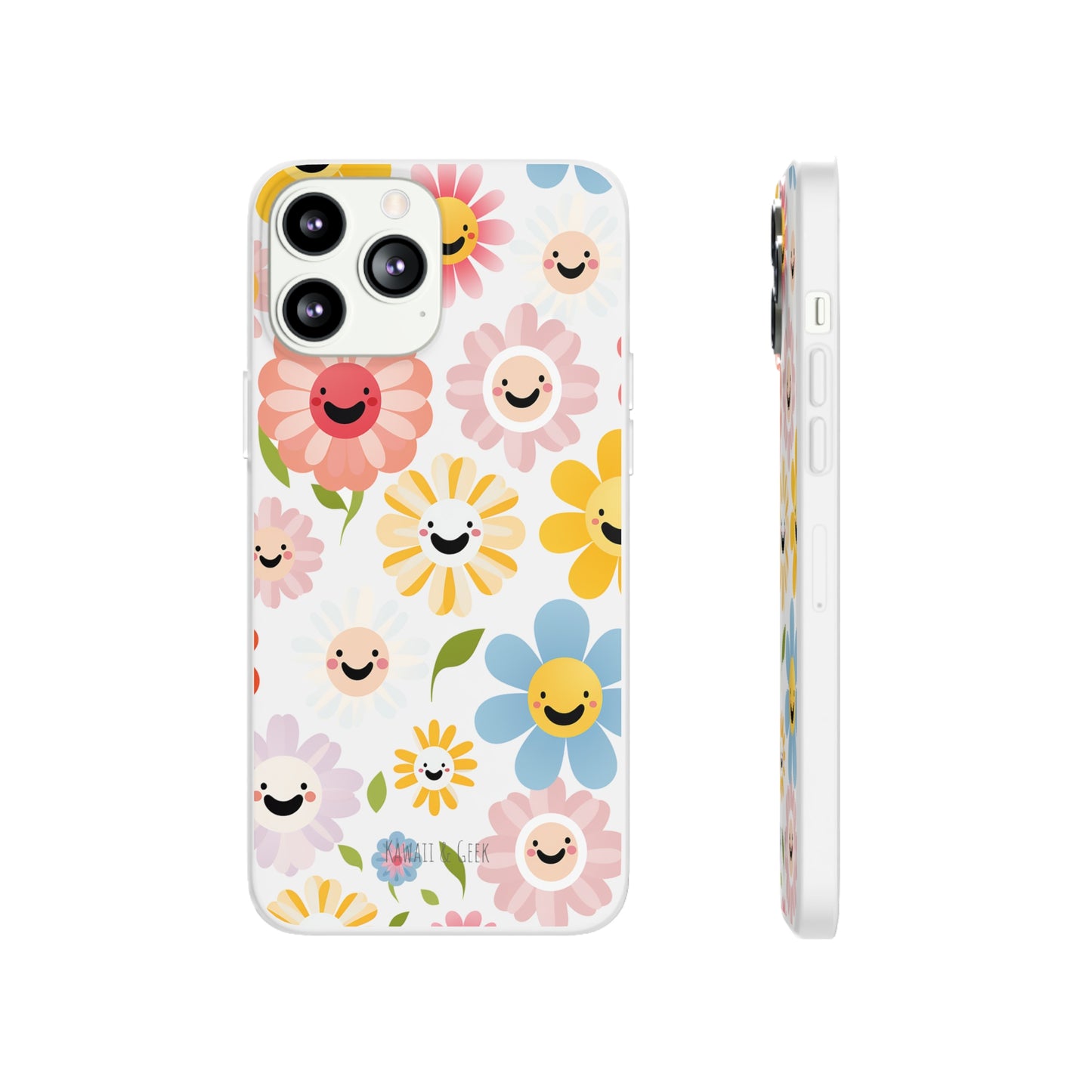 Kawaii Flowers Flexi Transparent Phone Case