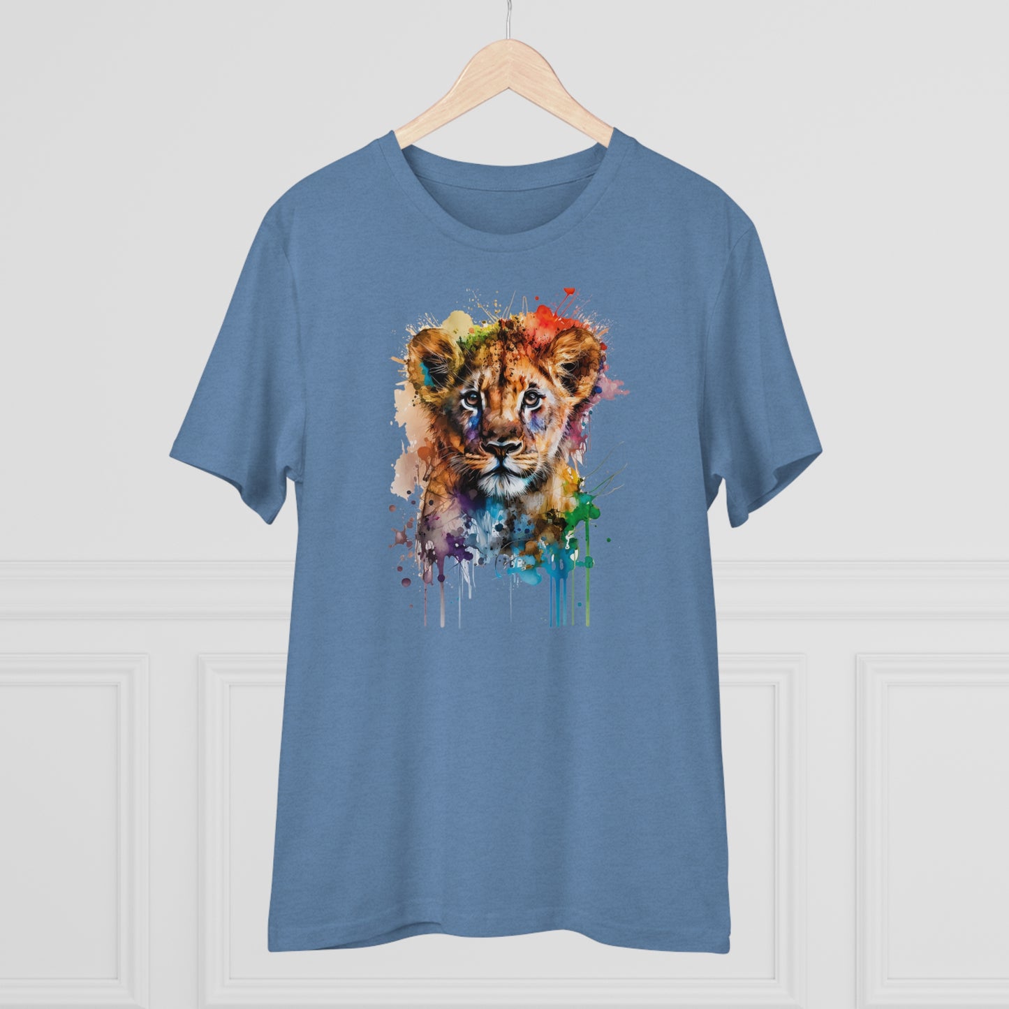 Cute Lion Cub in Watercolor Style Organic Unisex T-Shirt - Add Some Adorable and Eco-Friendly Style to Your Wardrobe