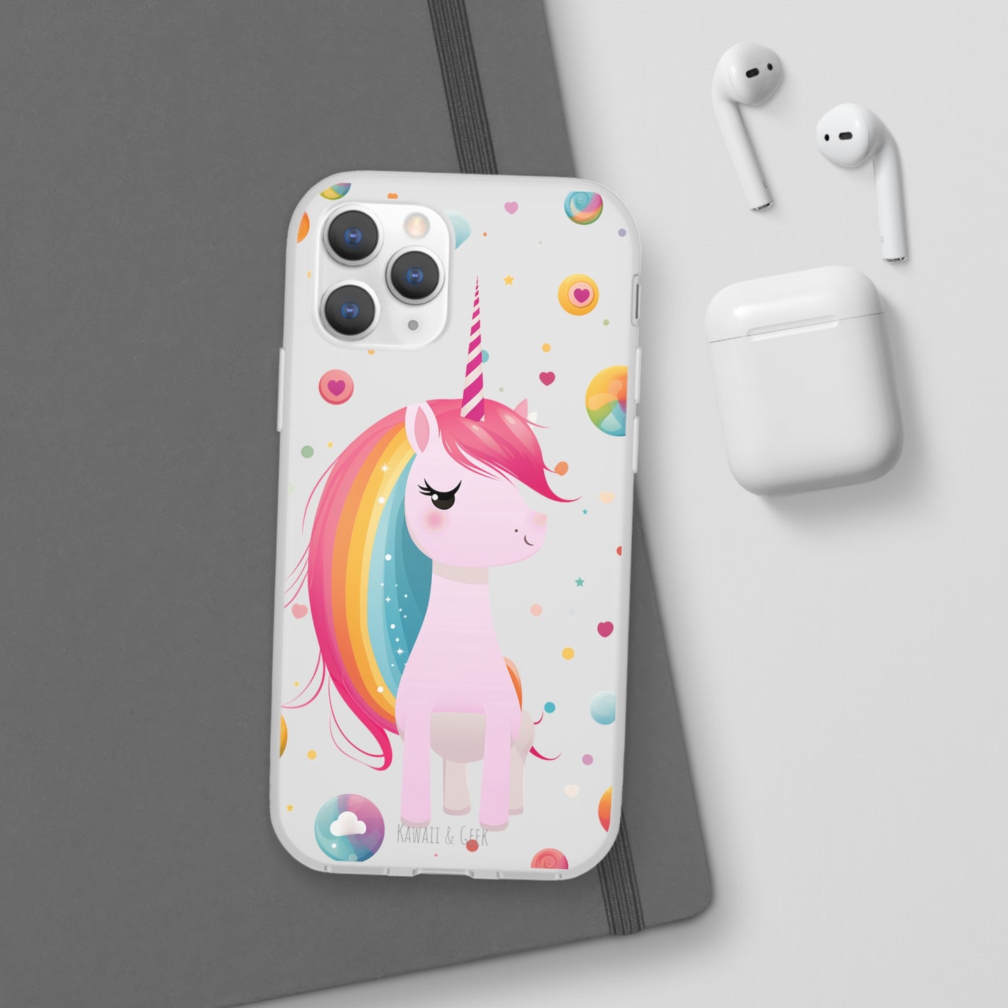 Kawaii Unicorn Flexi Transparent Phone Case