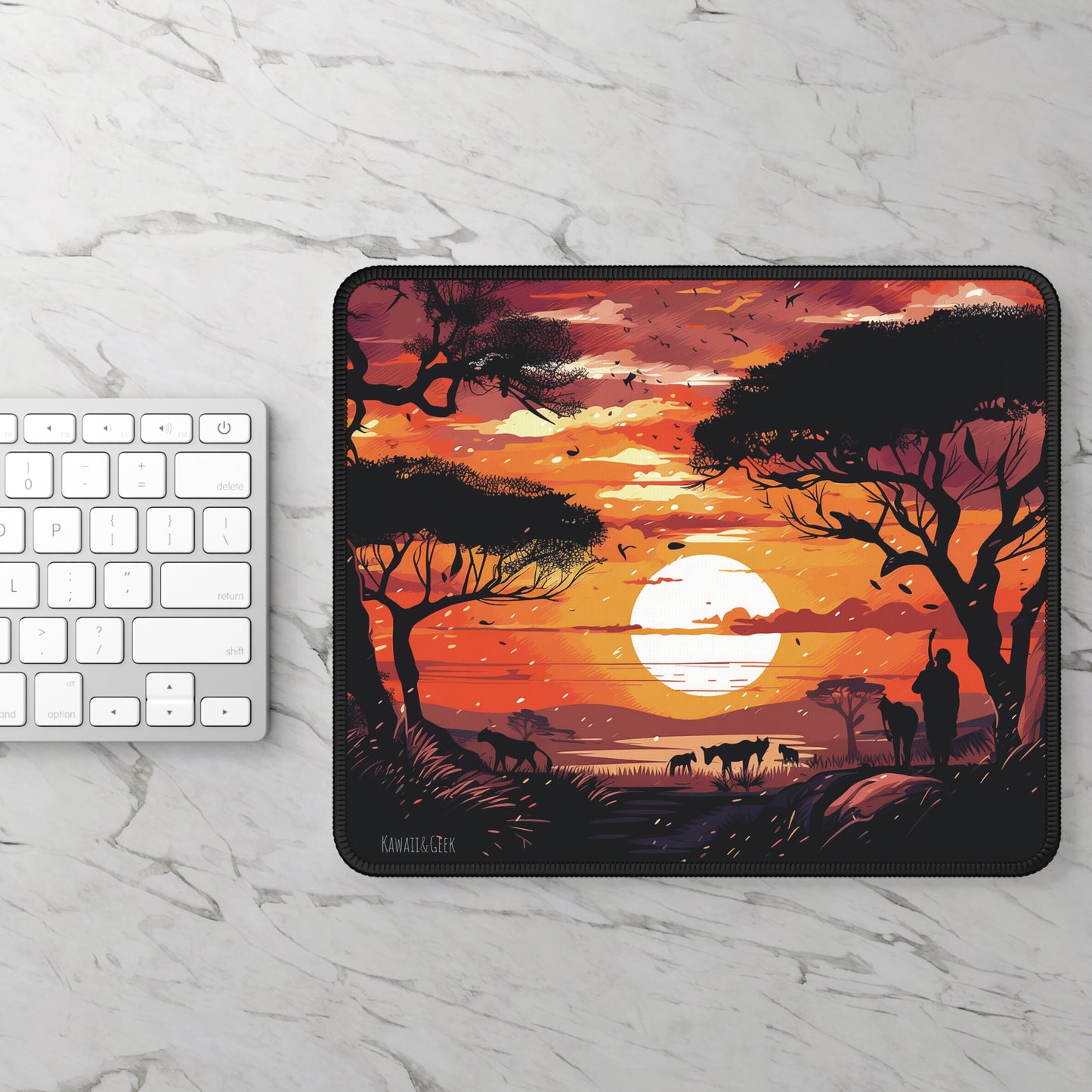 African Sunset Mouse Pad : Embark on a Gaming Safari