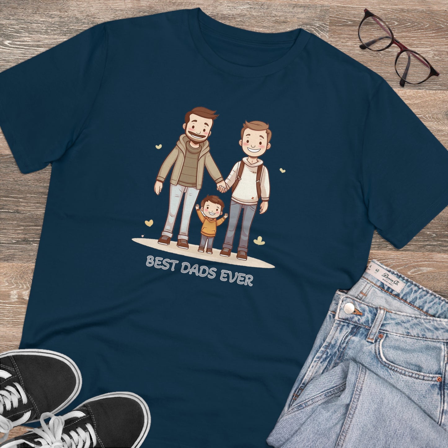 Best Dads Ever LGBT Father's Day T-Shirt - Celebrate Love, Family, and Sustainability