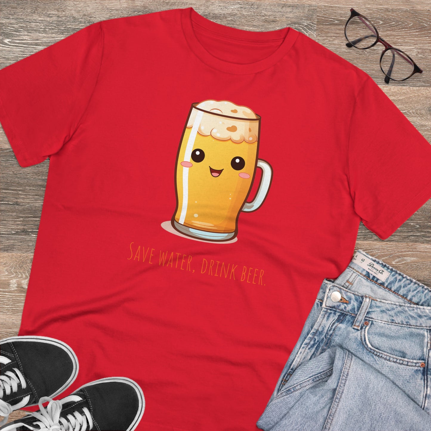 Eco-Friendly Unisex Beer T-Shirt - 'Save Water, Drink Beer'