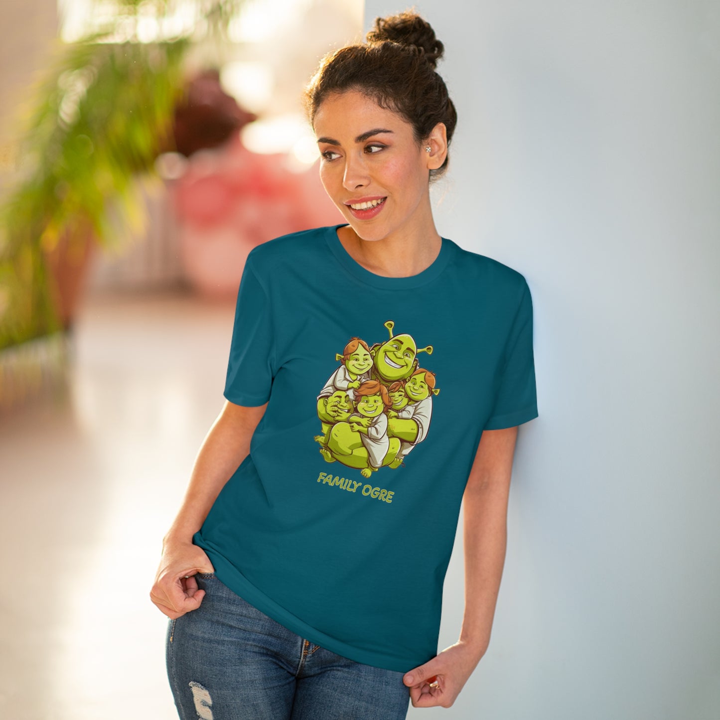 Family Ogre - Unisex Eco-Friendly T-Shirt - Celebrate Father's Day with Shrek and His Kids