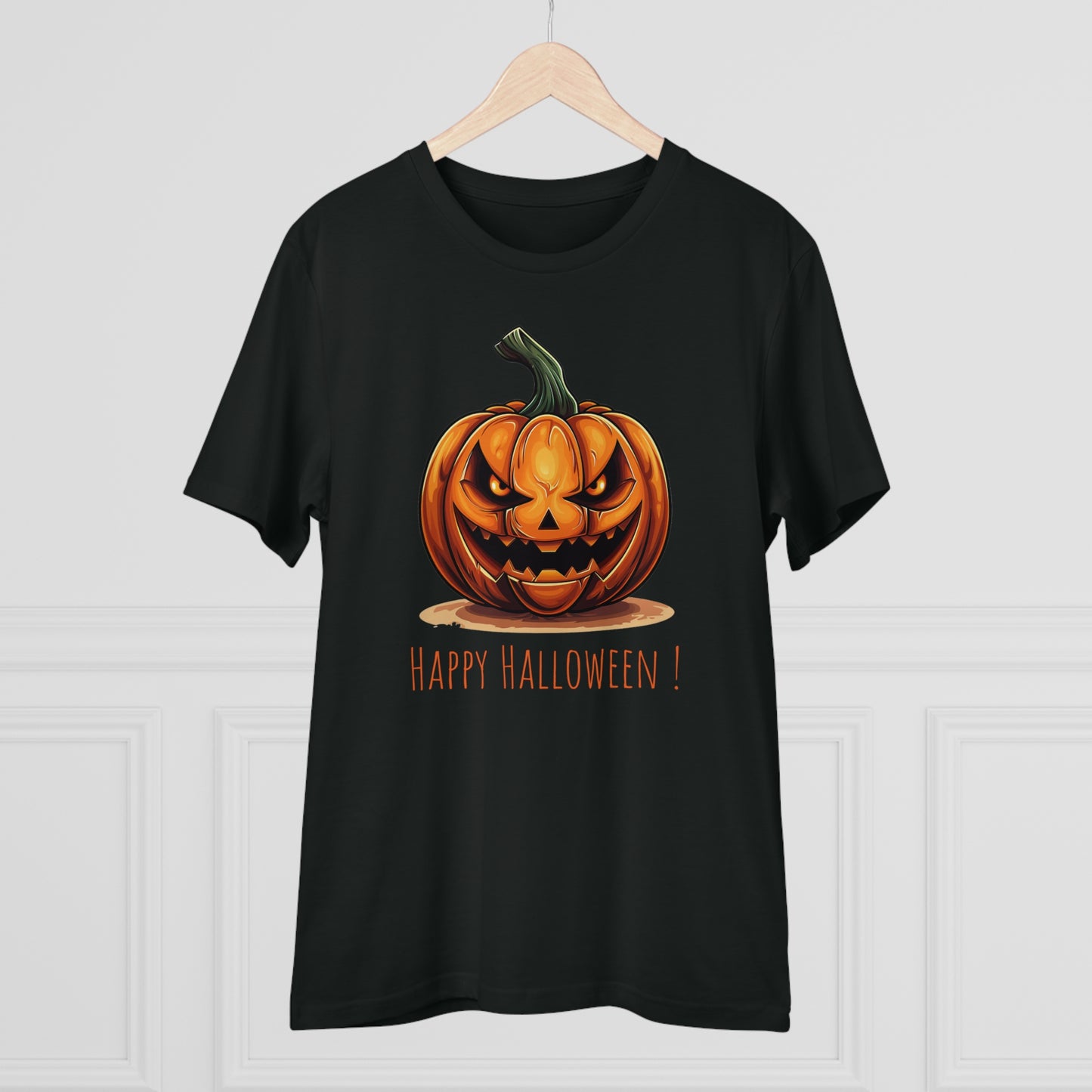 Happy Halloween Eco-Friendly Tee: Scary Pumpkin Design