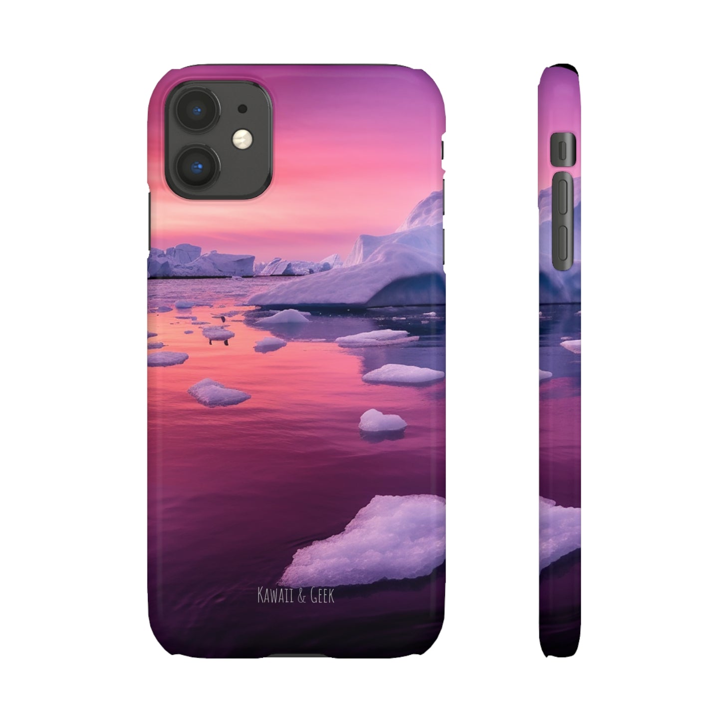 Pinky Arctic Landscape at Sunset Phone Case - Capture the Serenity of Nature on Your Device