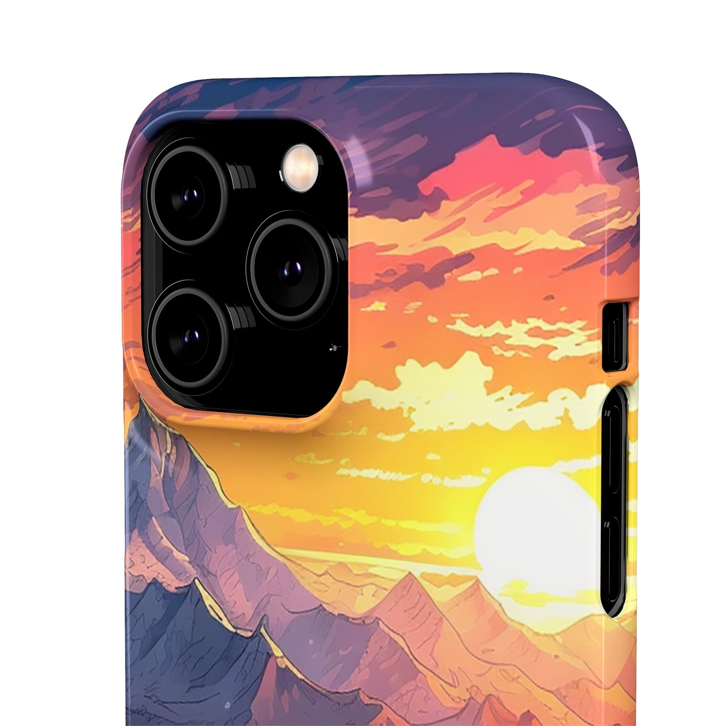 Snowy Mountain Landscape Sunset Phone Case - Embrace the Beauty of Nature on Your Device