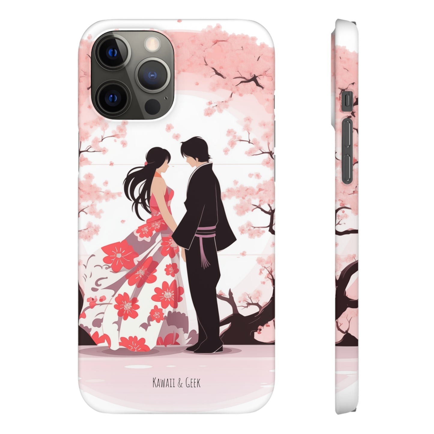 Japanese Blossom Love Premium Phone Case - Valentine's Cherry Tree Design