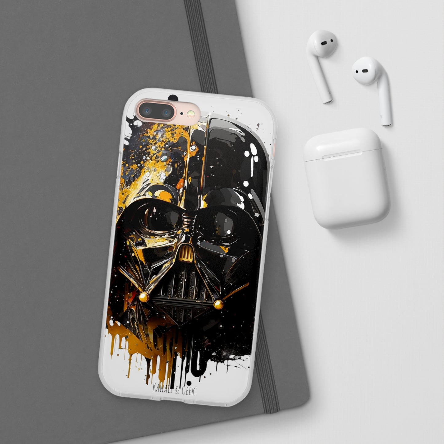 Darth Vader Gold and Black flexi phone Case - Protect Your Phone with Galactic and Artistic Style