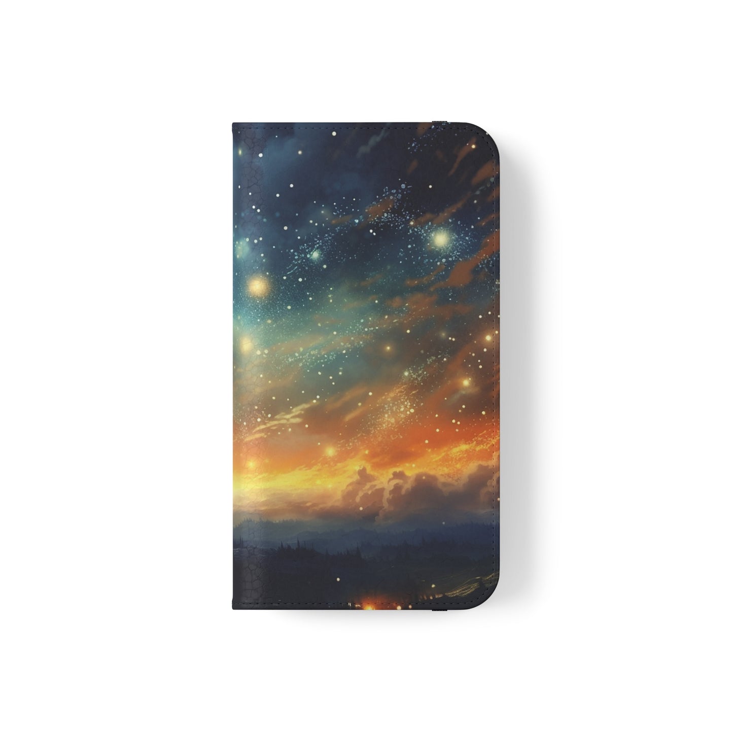 Wonderful Starry Night Flip Phone Case - Embrace the Beauty of the Night Sky