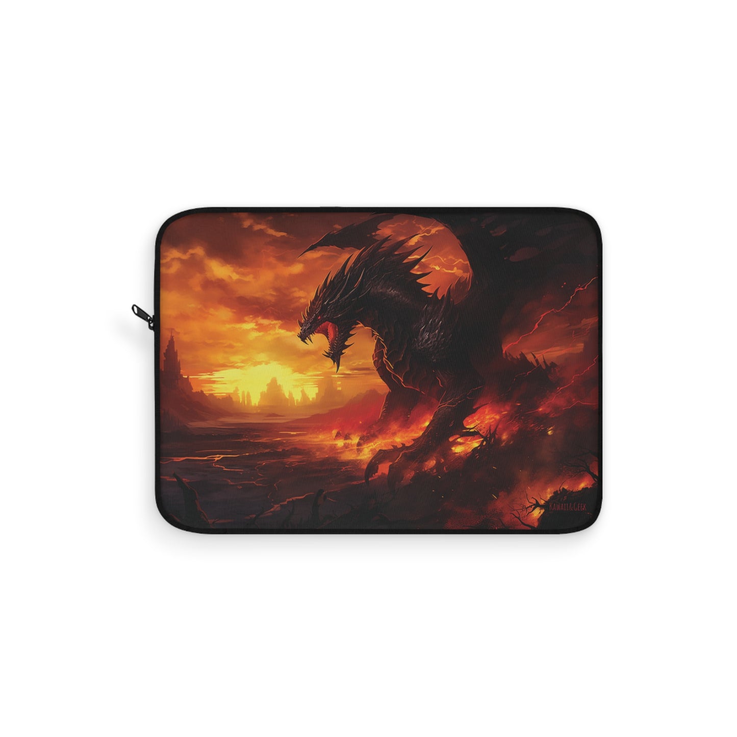 Unleash the Power: Gigantic Fire Dragon Laptop Sleeve