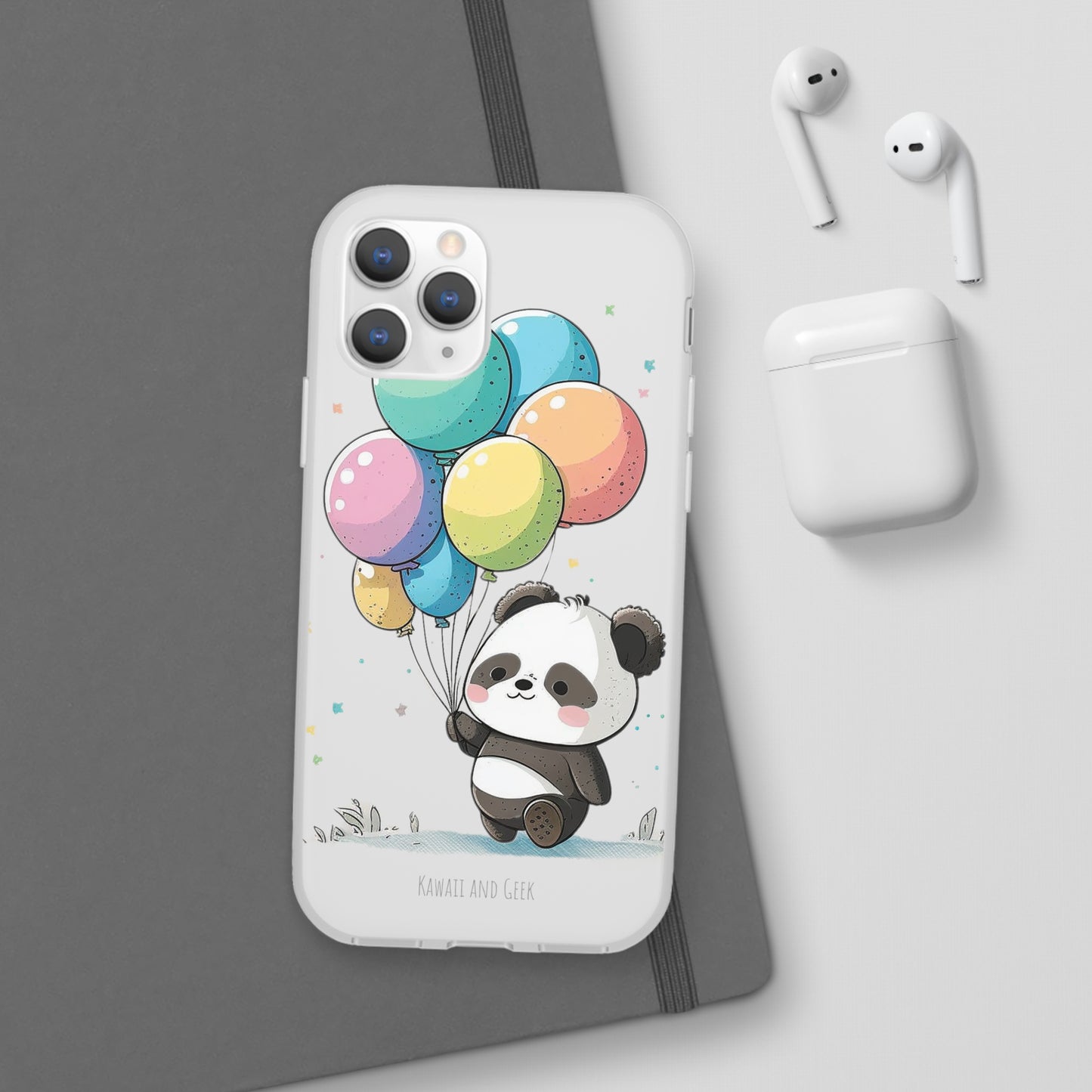 Cute Panda with Balloons flexi Smartphone Case - Add Some Adorable and Protective Style to Your Device