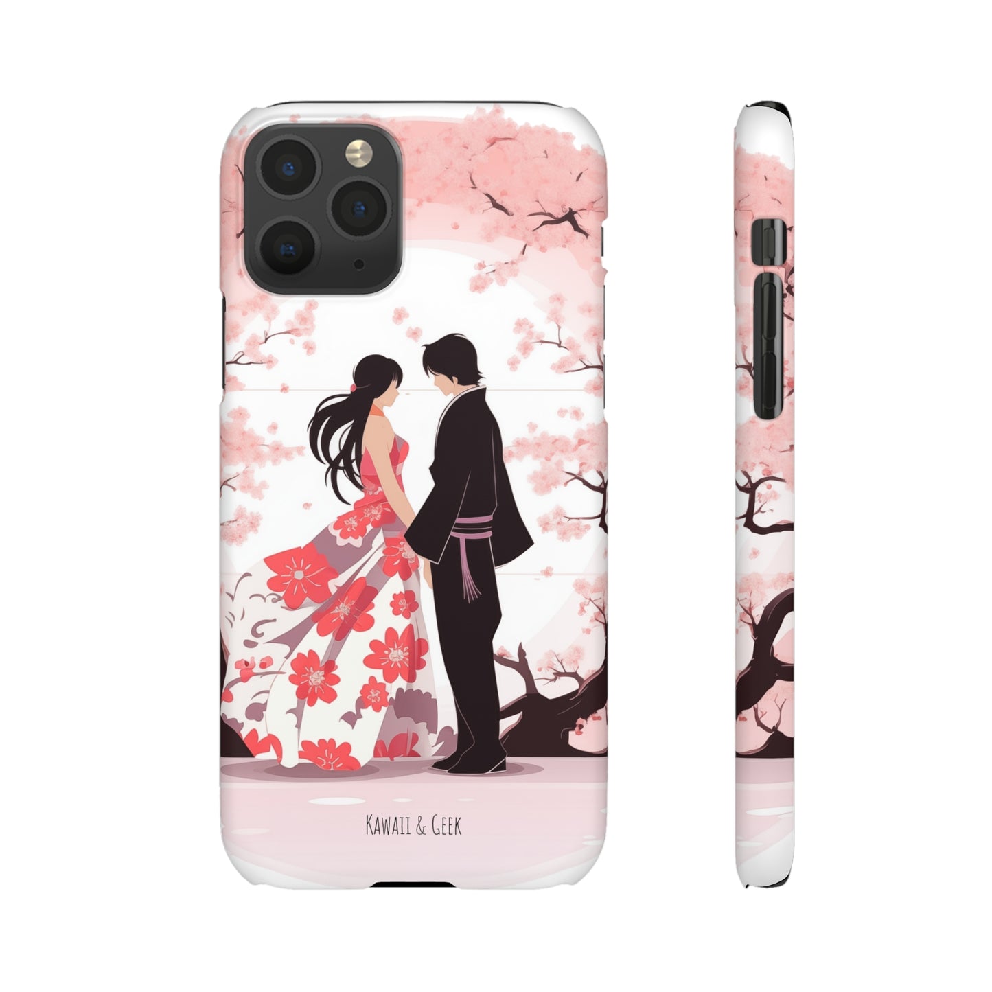 Japanese Blossom Love Premium Phone Case - Valentine's Cherry Tree Design