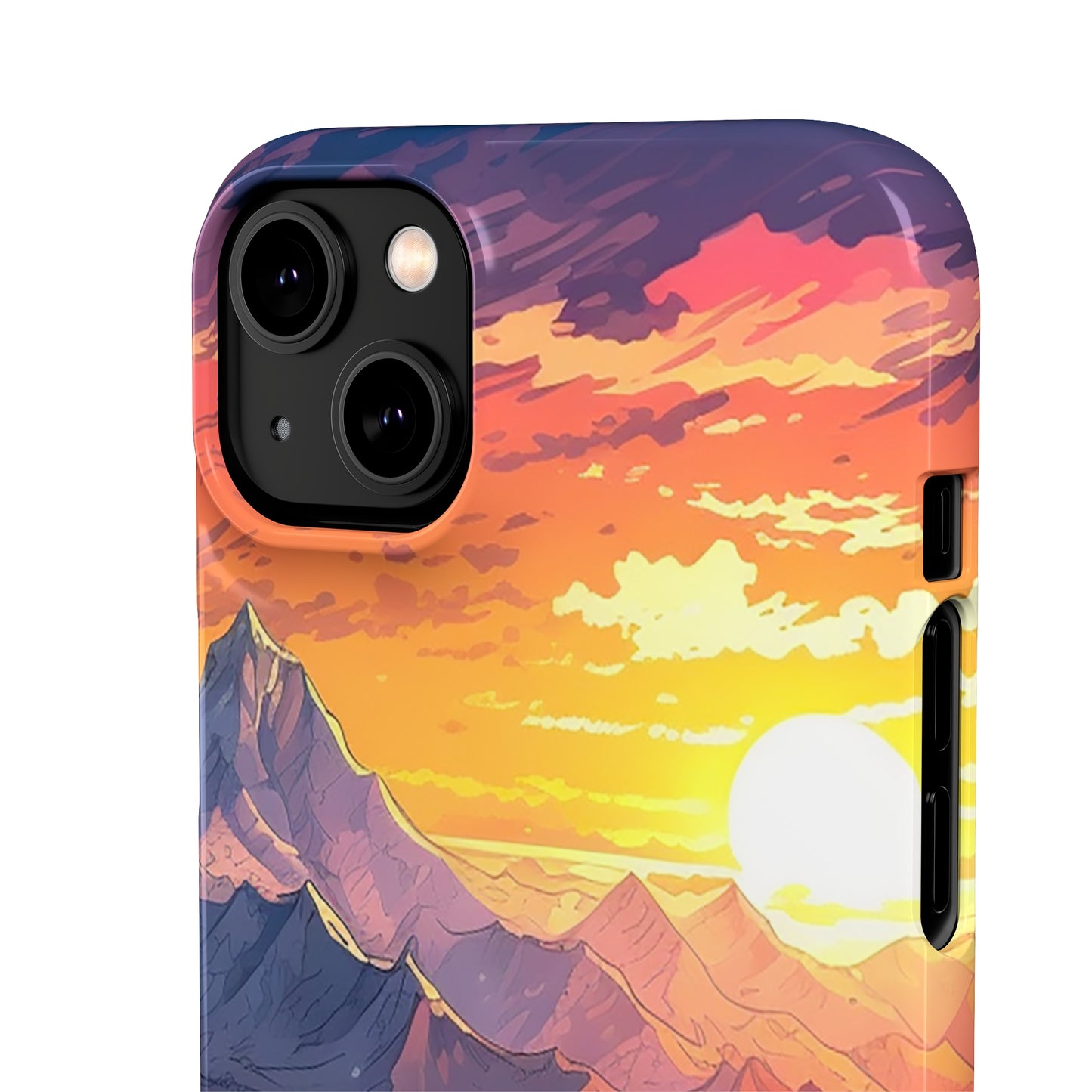 Snowy Mountain Landscape Sunset Phone Case - Embrace the Beauty of Nature on Your Device