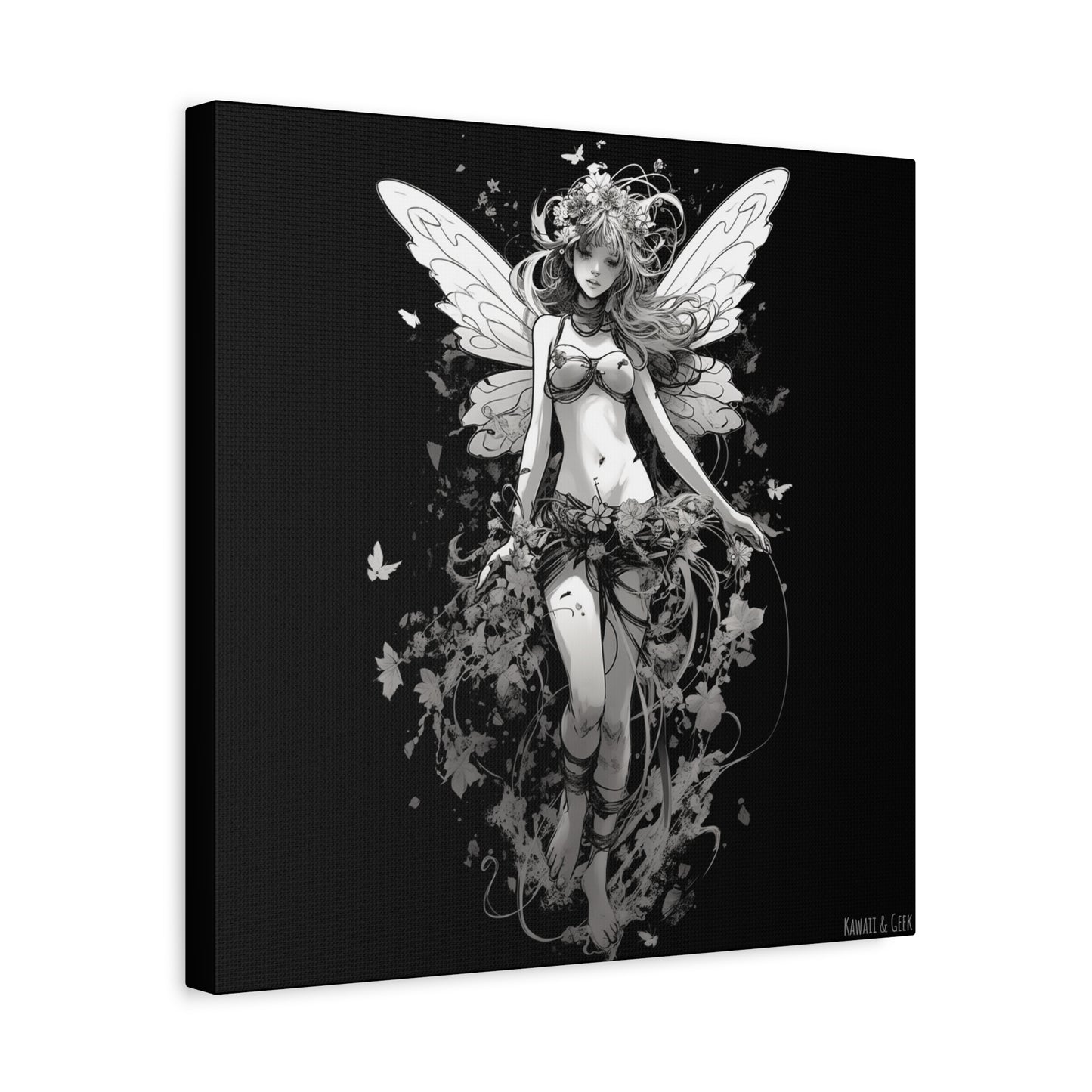 Beautiful Monochrome Fairy Canva - Embrace the Enchanting and Timeless Magic