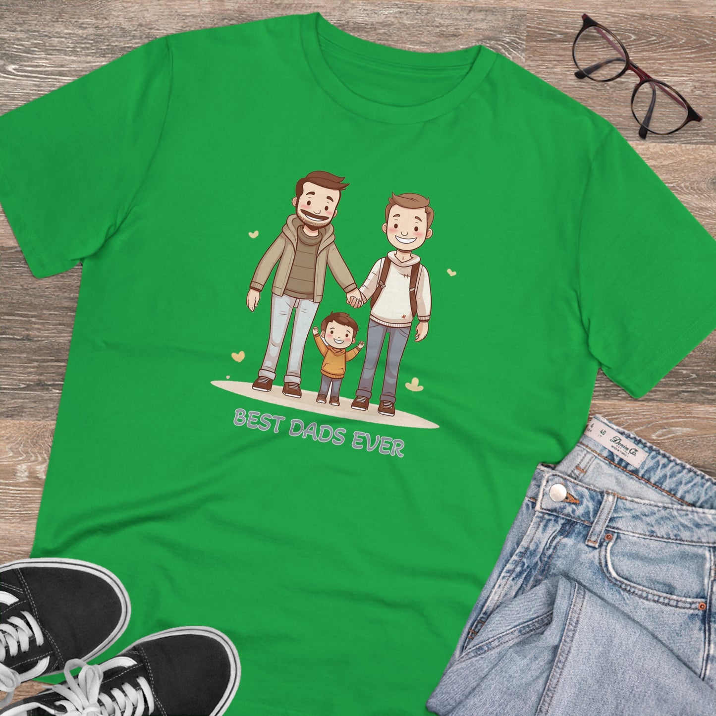 Best Dads Ever LGBT Father's Day T-Shirt - Celebrate Love, Family, and Sustainability