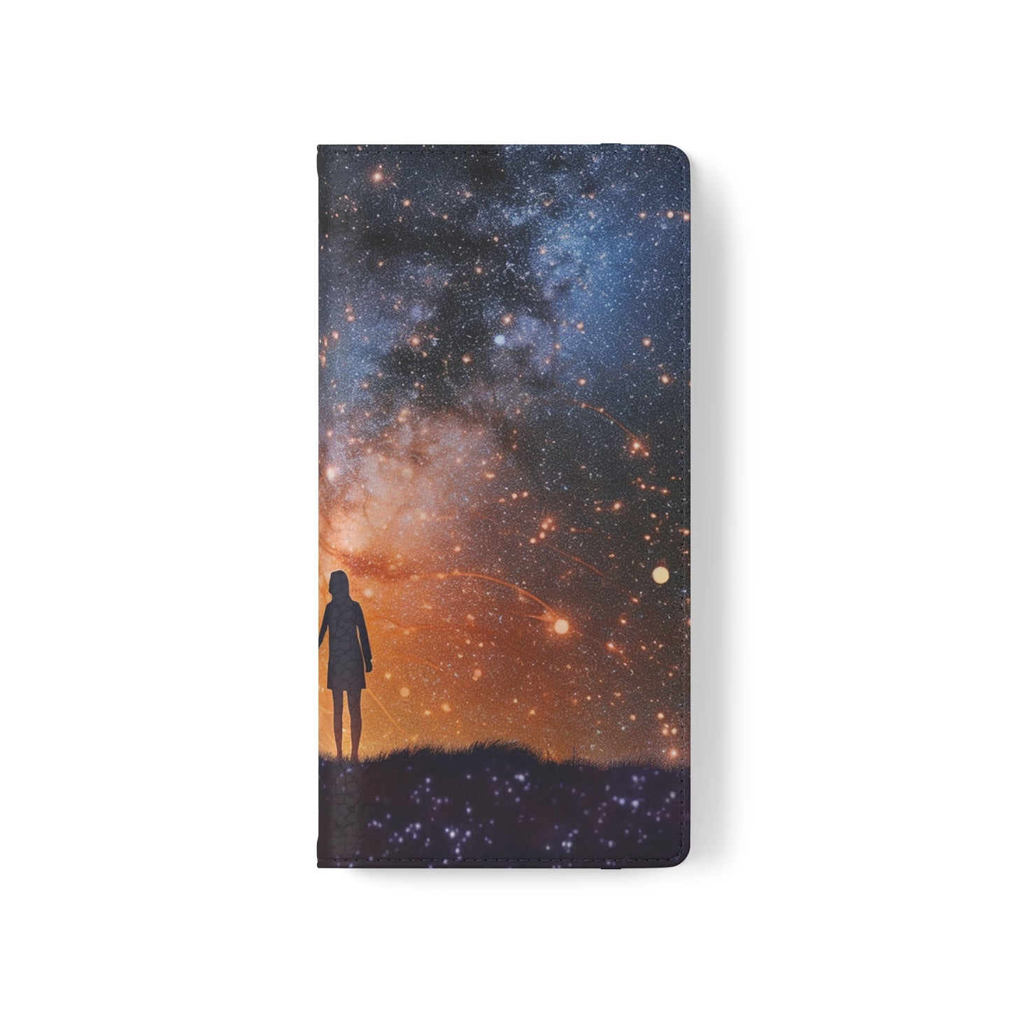 Starry Night Lovers Flip Phone Case - Embrace the Beauty of the Night Sky