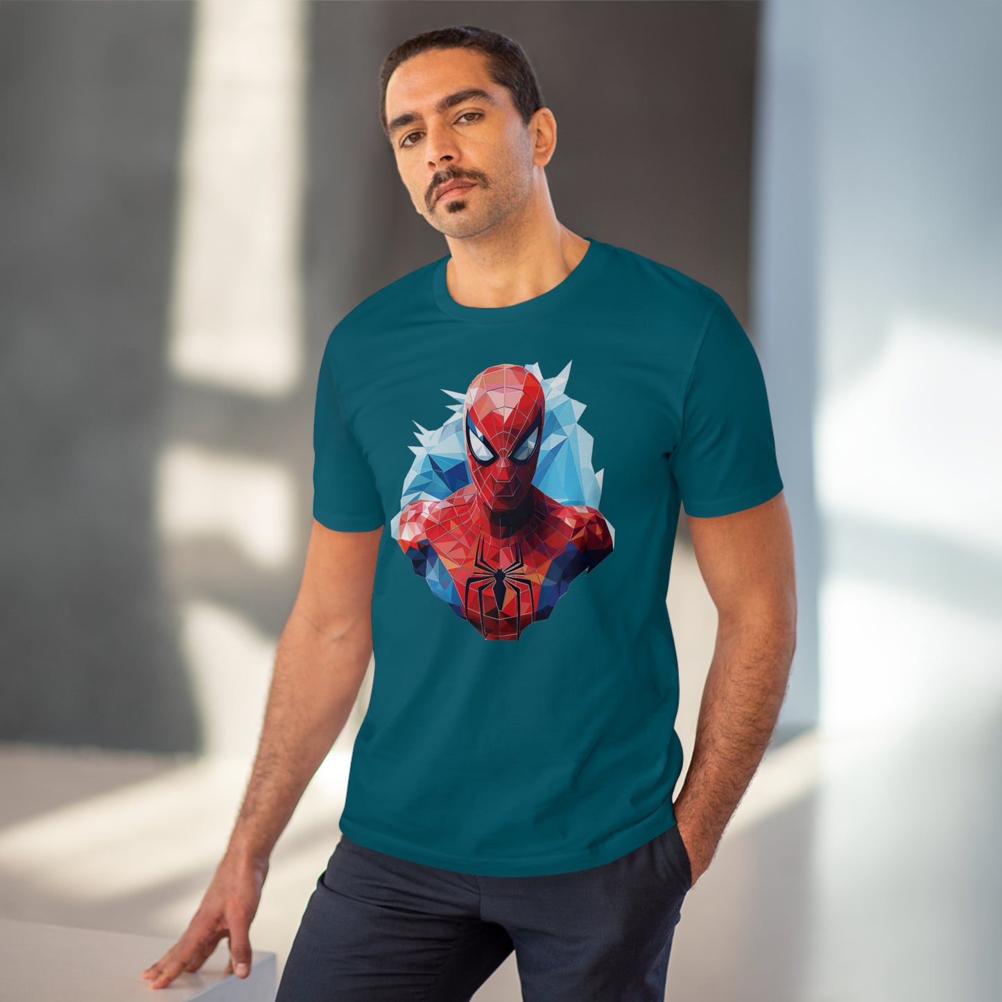 Spider-Man Polygonal Geometric T-Shirt - Swing into Stylish Adventure