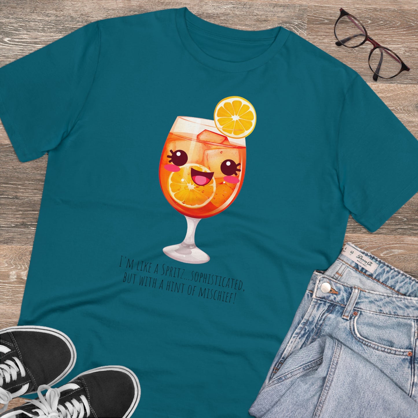 Cute and Mischievous Spritz Glass T-Shirt | Fun and Sophisticated Design