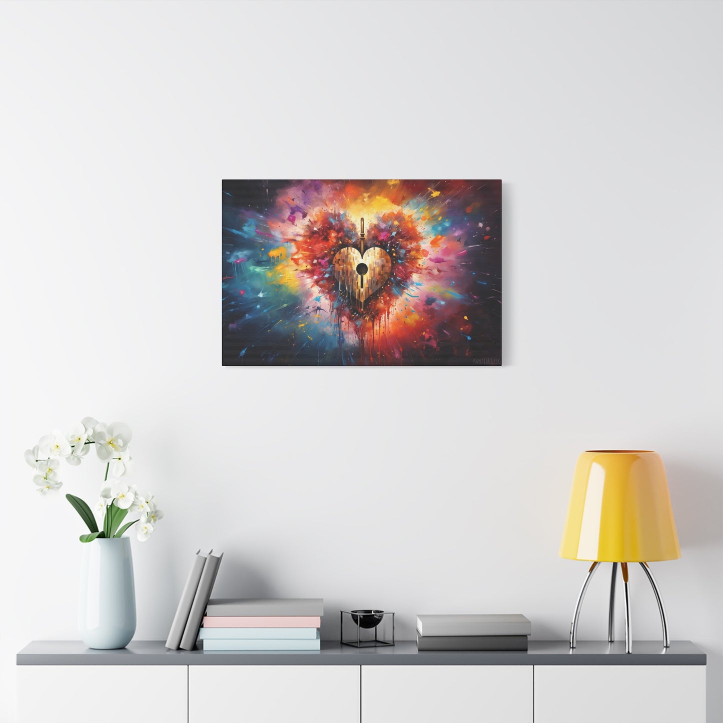 Key to My Heart Explosion Canvas Art