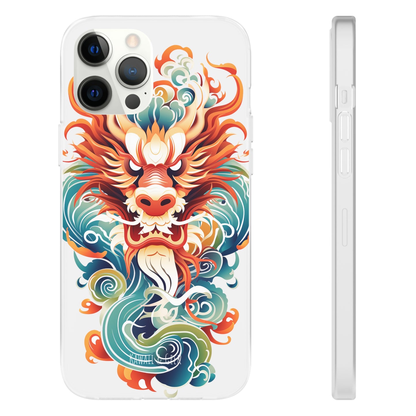 Chinese Ink Dragon Flexi Transparent Phone Case