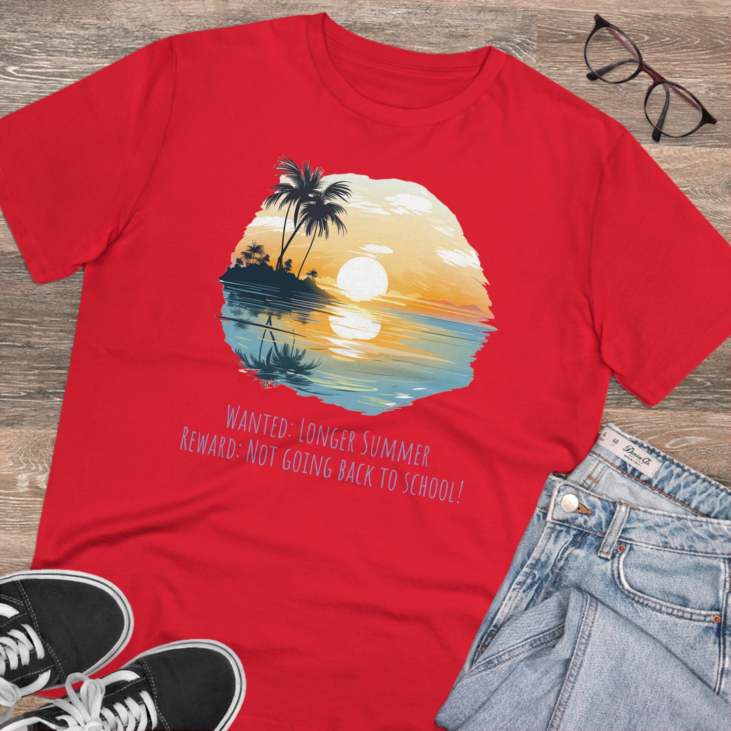 Eco-Friendly Sunset Beach T-shirt : Longer Summer Plea