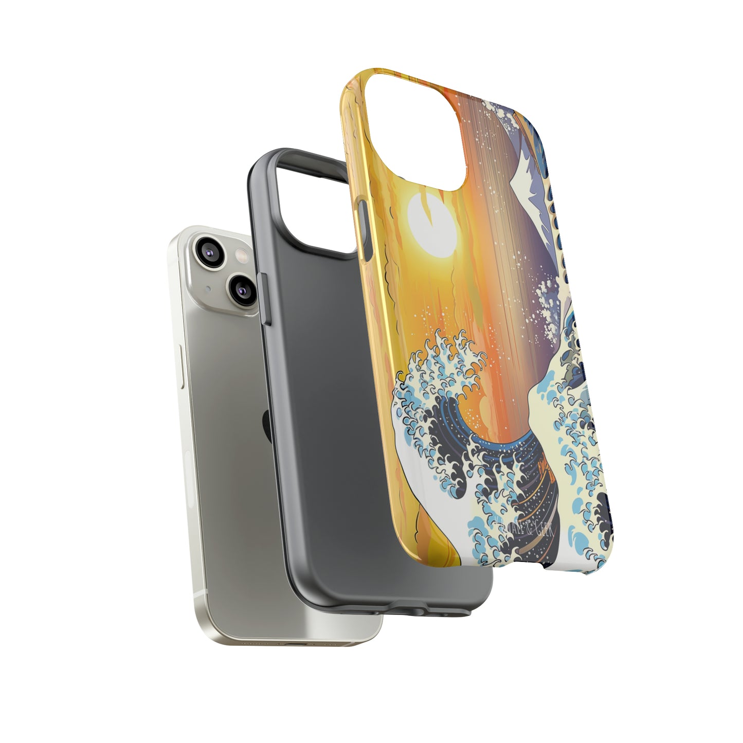 Sunset Big Wave tough Phone Case - Embrace the Majestic Hokusai Style in Your Hands