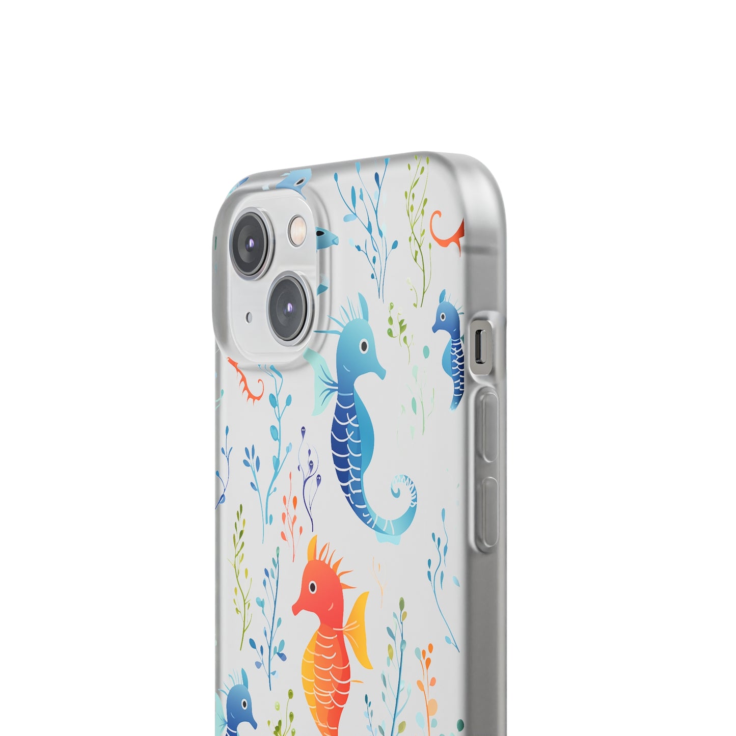 Underwater Seahorse Flexi Transparent phone Case : Dive into Cuteness!