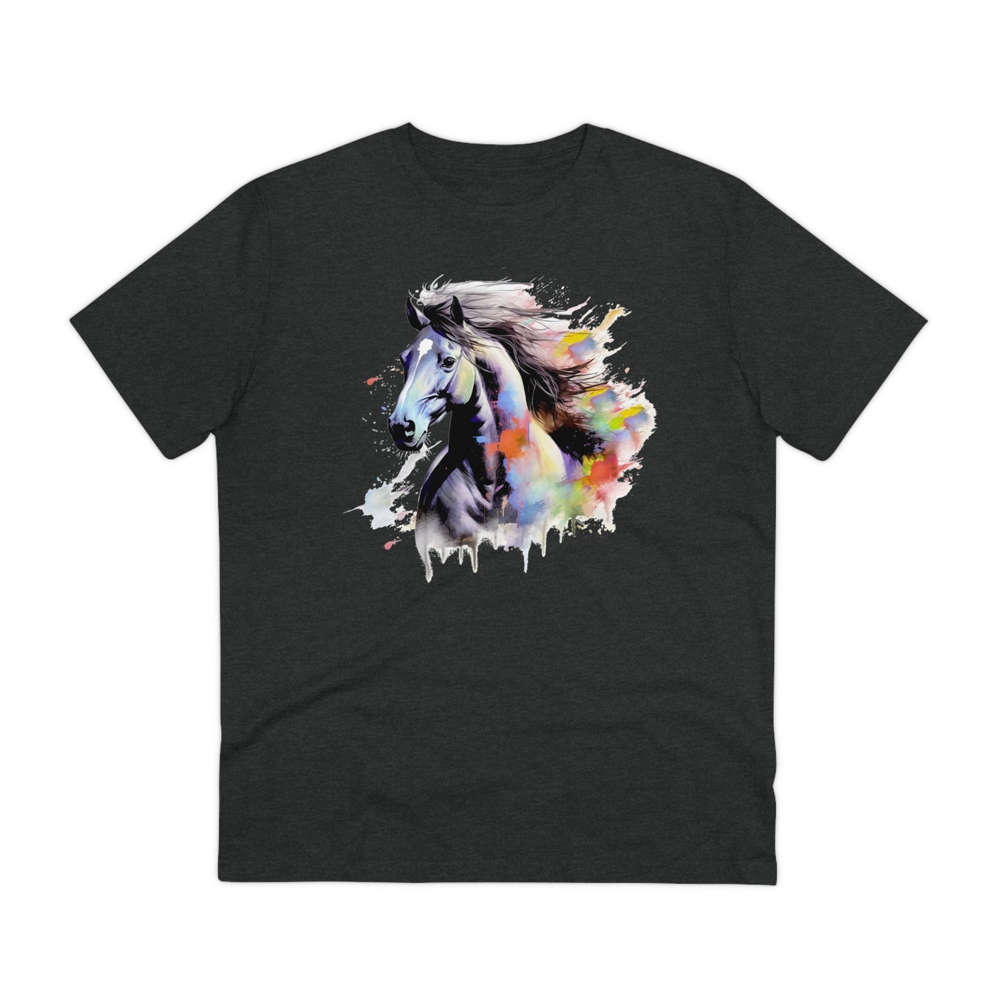 Black Horse Watercolor T-Shirt - Unisex and Eco-Friendly Fashion Statement