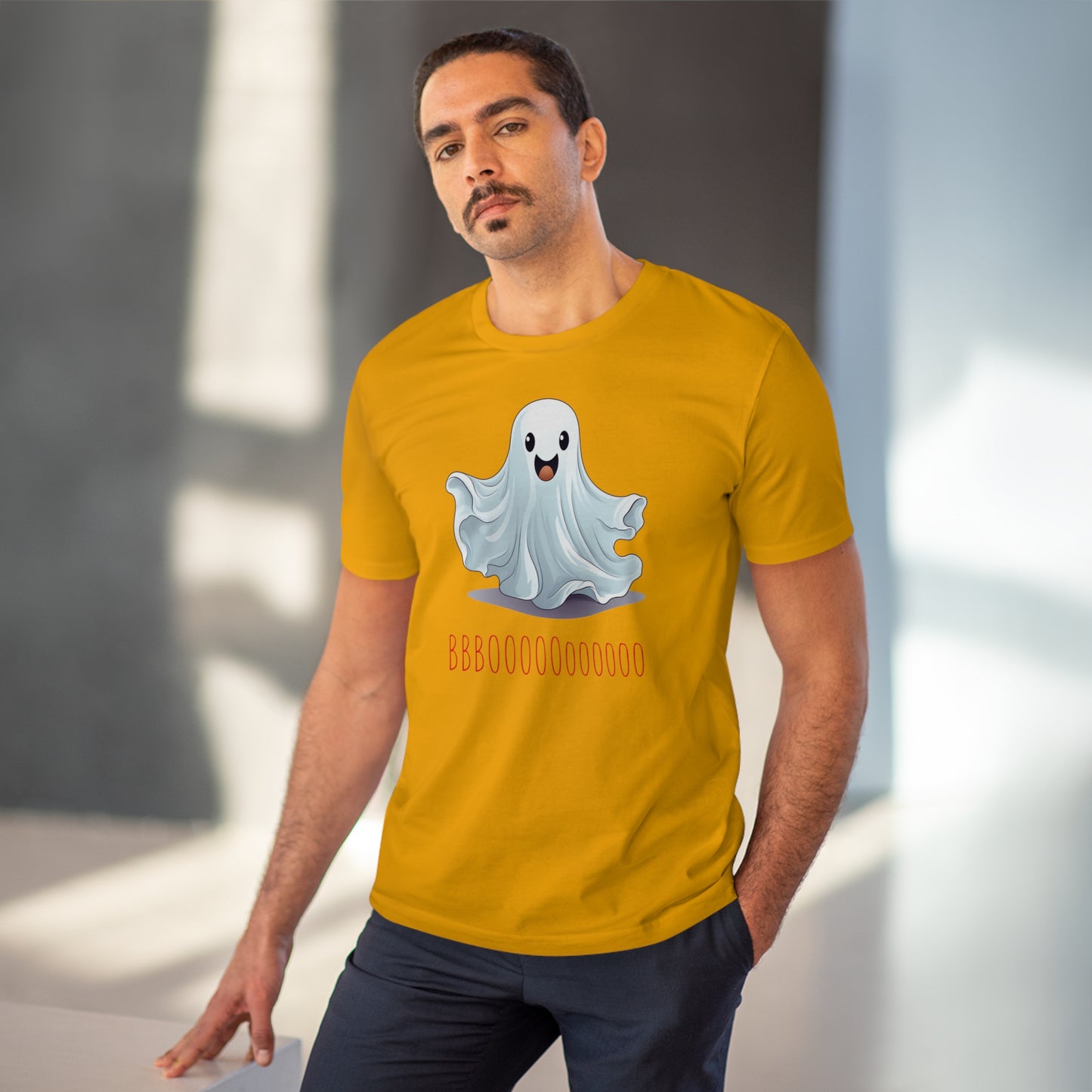 Cute "Booooooooo" Ghost Halloween Eco-Friendly Unisex T-shirt