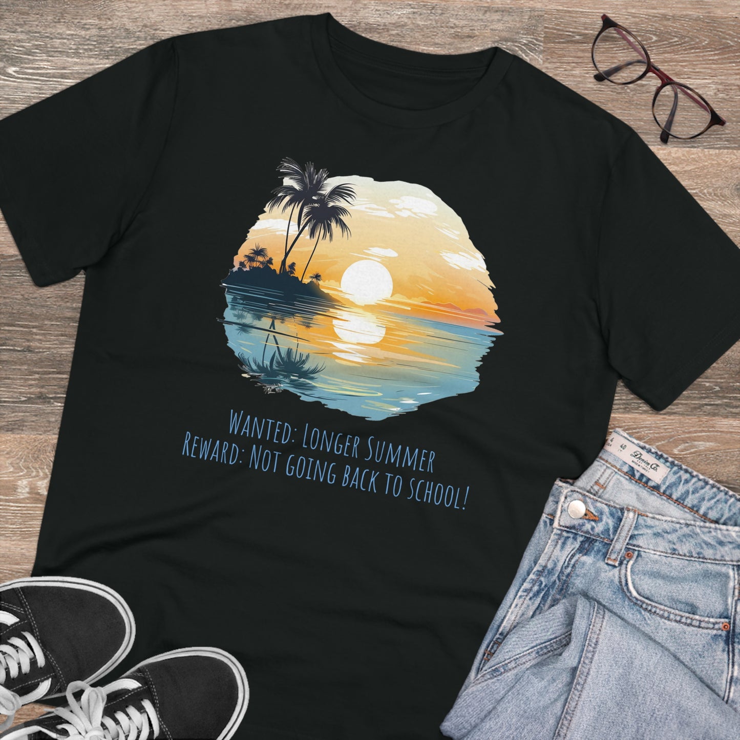 Eco-Friendly Sunset Beach T-shirt : Longer Summer Plea