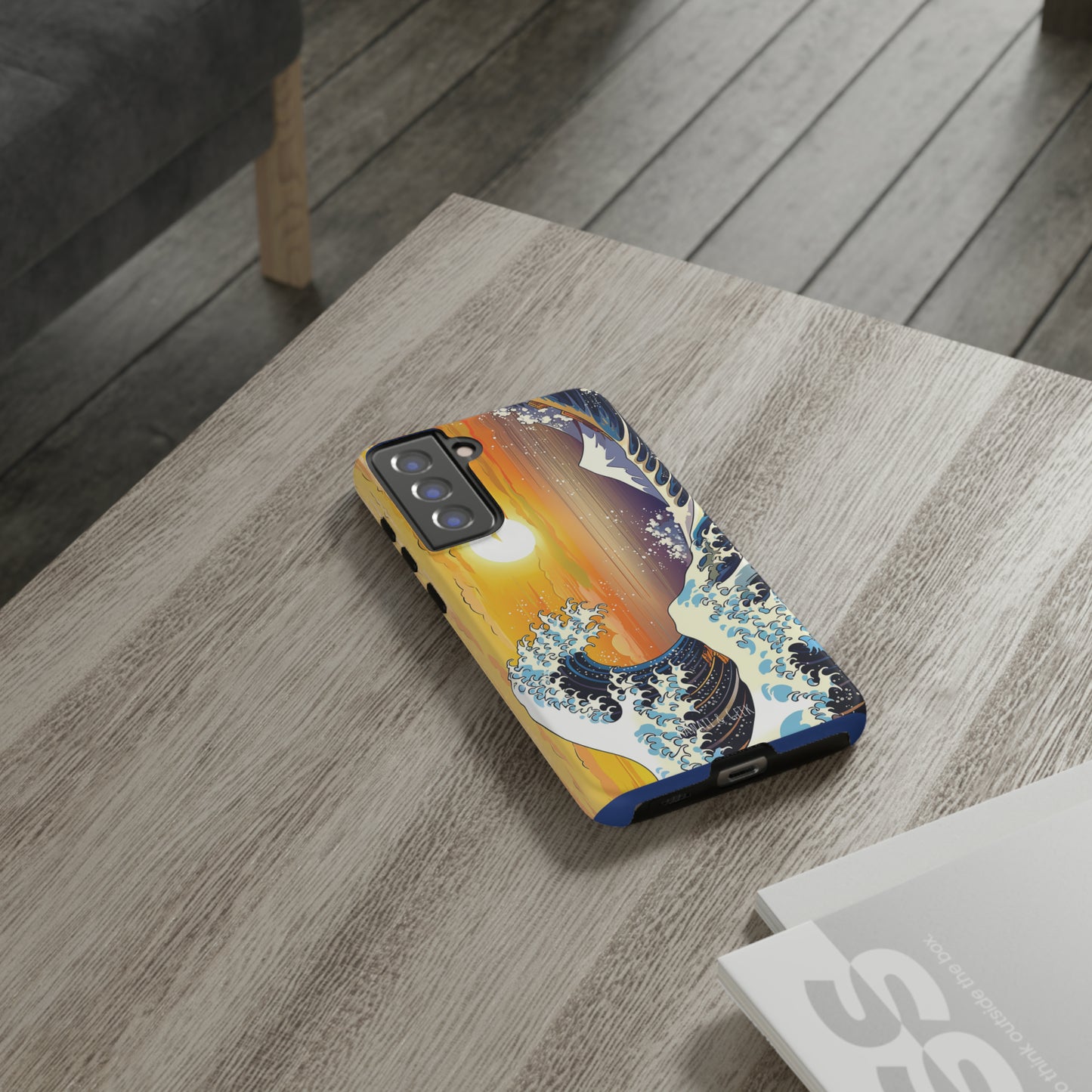 Sunset Big Wave tough Phone Case - Embrace the Majestic Hokusai Style in Your Hands