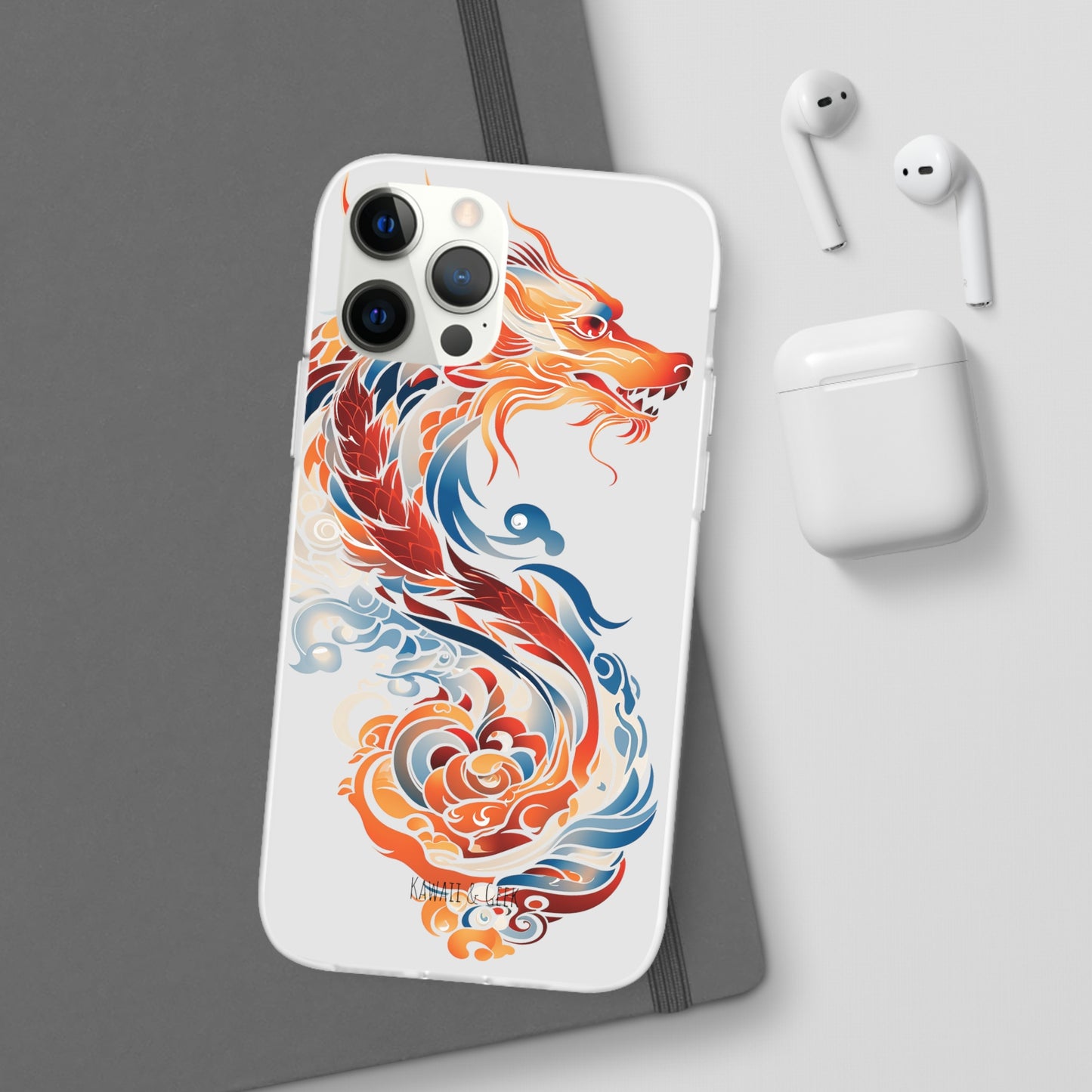 Elegant Chinese Ink Dragon Flexi Transparent Phone Case