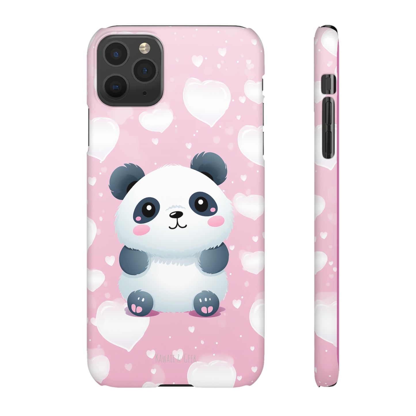 Cute Panda & Hearts Premium Phone Case