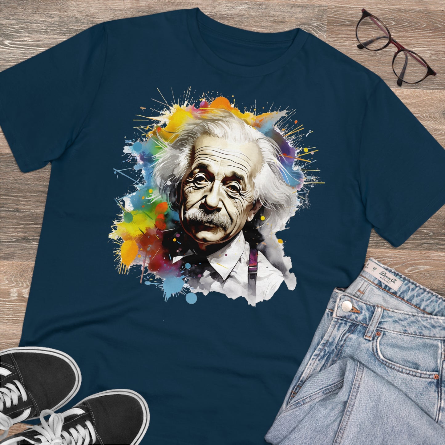 Albert Einstein Eco-friendly T-shirt : Watercolor Essence