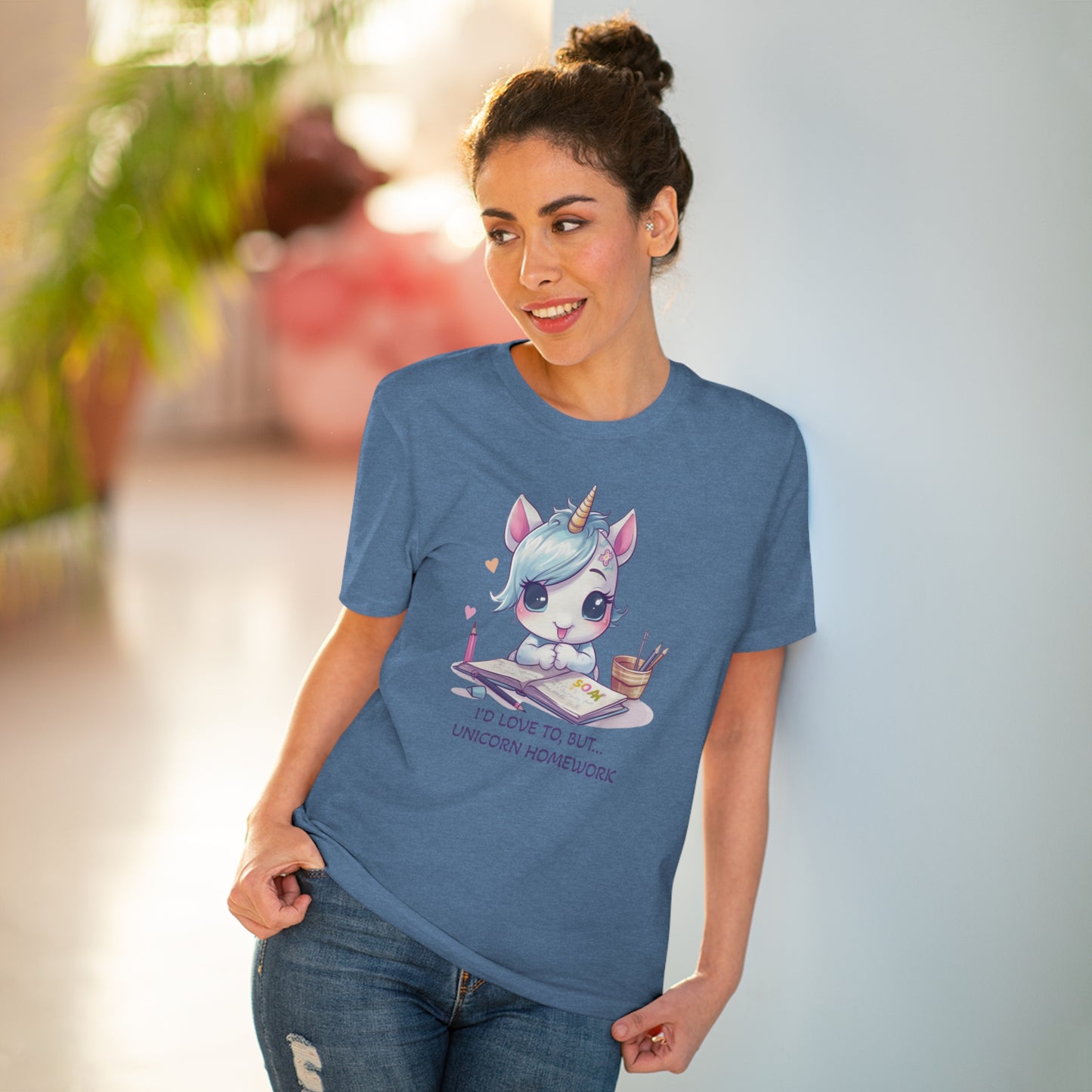 Cute Unicorn Homework T-Shirt - Unisex and Eco-Friendly Statement Tee