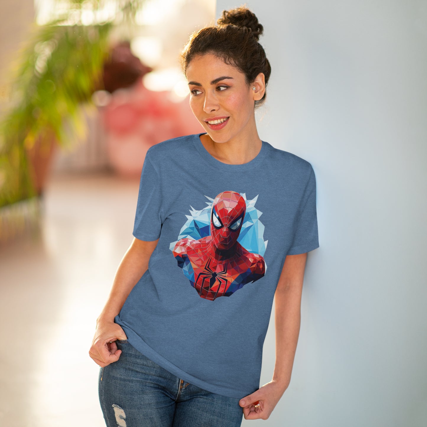 Spider-Man Polygonal Geometric T-Shirt - Swing into Stylish Adventure