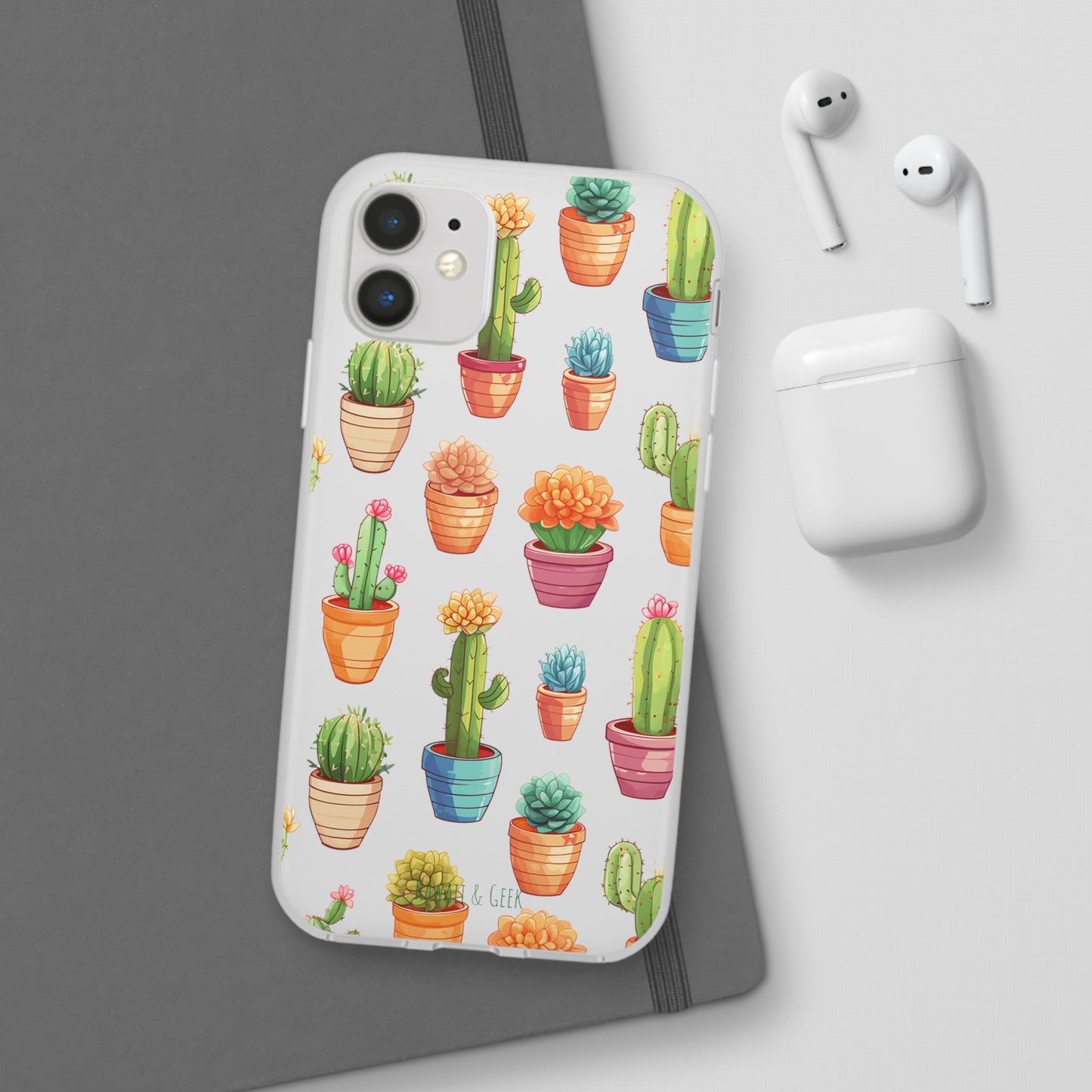 Charming Cactus Flexi and semi Transparent Phone Case